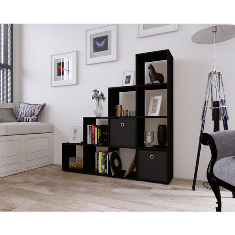 VCM Regal Napoli in Schwarz aus Holzwerkstoff, B: 29 cm, H: 138,5 cm, T: 142,5 cm - Bild 2