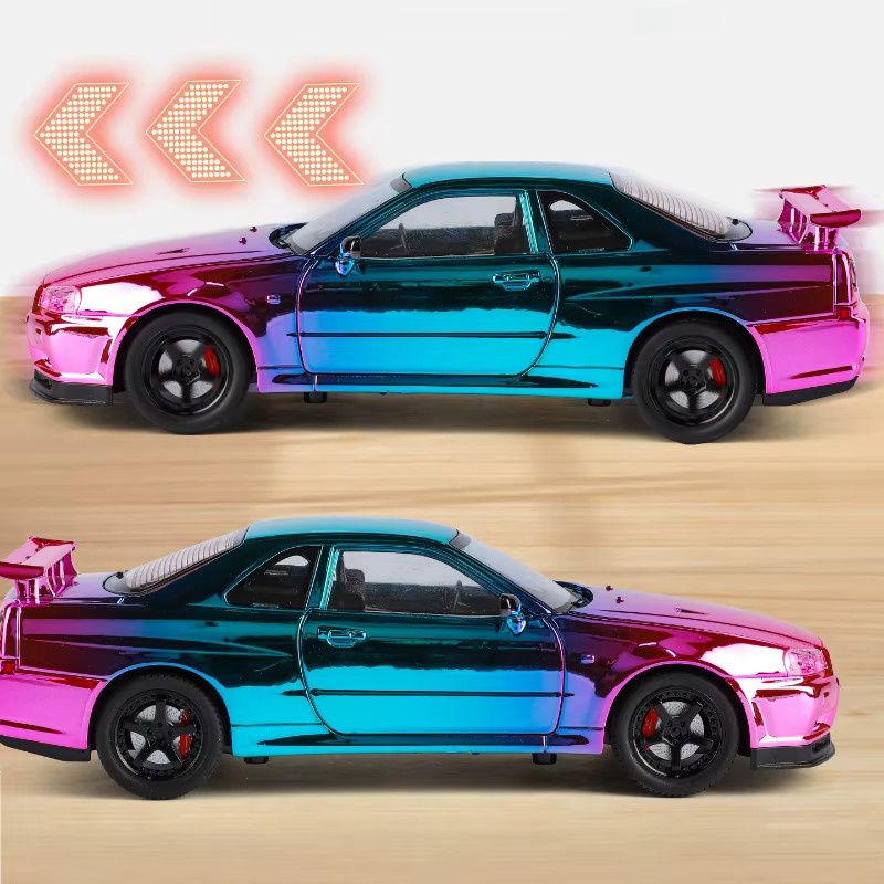 MINI AUTO GTR R34 Modellauto, 1:24, Metall, mit Licht und Sound - Bild 2