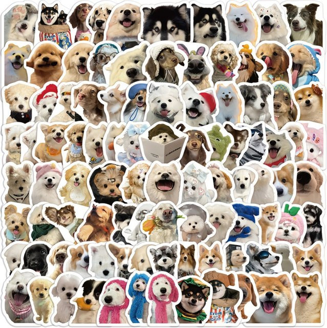 100 Stück realistische Katzen- und Hundesticker in Multicolour für Journaling und Desktop-Dekoration - Bild 1