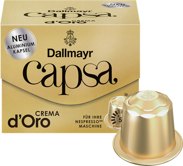 Dallmayr capsa Crema d'Oro Kaffeekapseln, Nespresso Original, 10 Stück - Bild 1