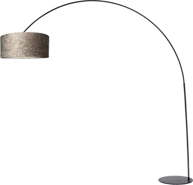 Masterlight Arch XXL Bogenleuchte in Schwarz Matt mit grauem Stoffschirm - Bild 1