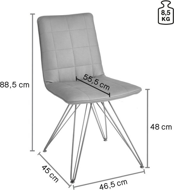 VEGA Schalenstuhl Milaria Set aus 2 Stück mit Samtbezug in Gold und schwarzem Metallgestell, B/T/H: 60 x 51 x 88,5 cm - Bild 1