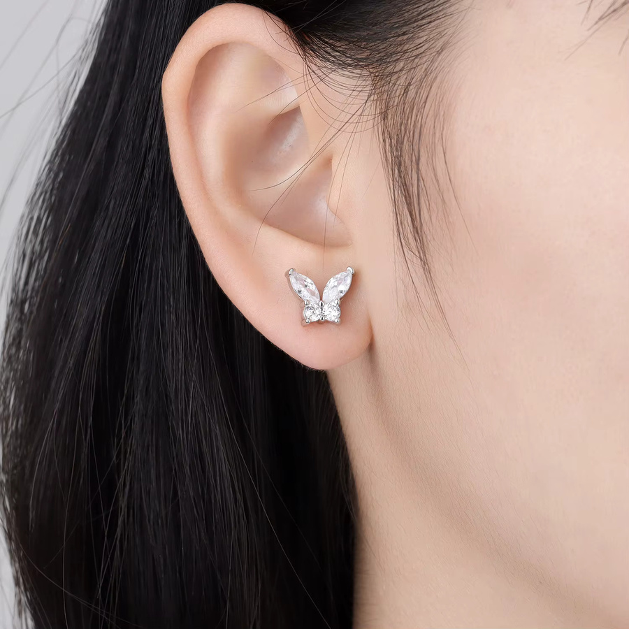 Orstarry Ohrstecker, 925 Silber, Zirkonia, Schmetterling, Damen - Bild 4