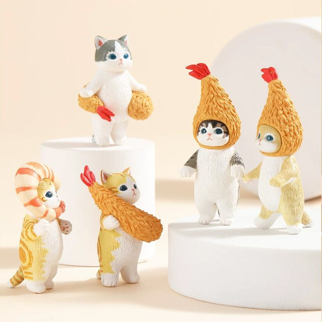 Mofusand Gebratene Garnelen Anziehpuppen-Modellierung Blindbox, Katzen-Auto-Ornamente, Bunt / Mehrfarbig - Bild 1