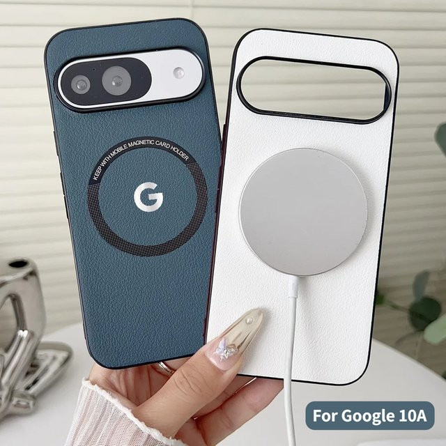 MagSafe Lederhülle für Google Pixel 10 9 8 7 6 Pro XL A Serie, Robuste magnetische Handyschutzhülle in Grün - Bild 1