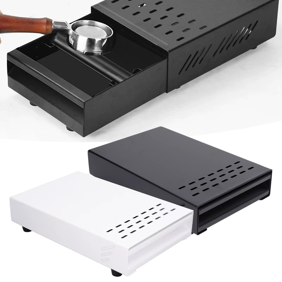 TOPINCN Kaffeesatzbehälter aus Edelstahl in Silber und Schwarz, rutschfester Kaffee-Abklopfbehälter in rechteckiger Form - Bild 4
