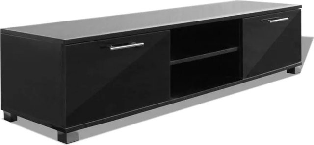 vidaXL TV-Schrank modern in Schwarz Hochglanz mit Medienfächern B/T/H: 120 x 40,5 x 35 cm - Bild 1