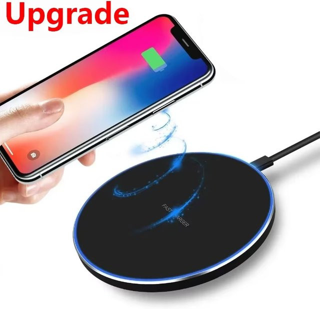 VIKEFON Kabelloses Ladegerät Schwarz – Induktive Schnellladestation für iPhone, Samsung und Xiaomi - Bild 1