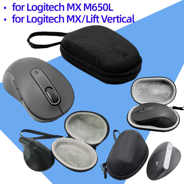 Wasserdichte EVA Tragetasche in Schwarz als Schutzbox für Logitech M650L und MX/LIFT vertikale Mäuse - Bild 1