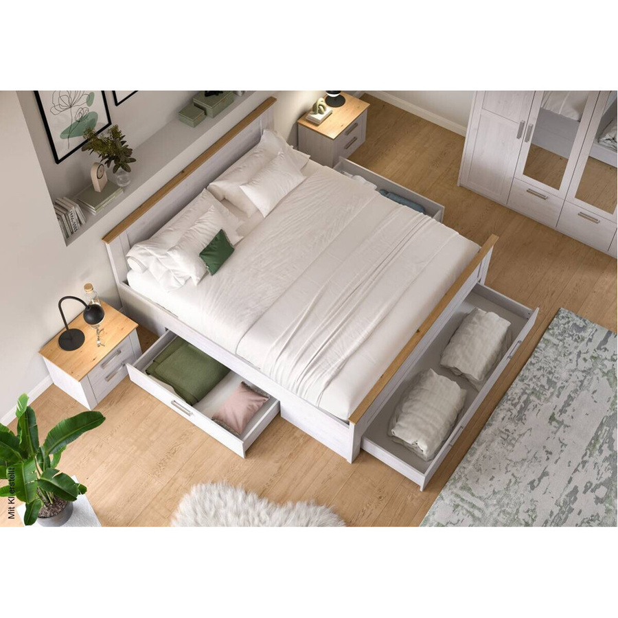 Bett VERONA Sibiu von xonox.home in Lärche Nachbildung und Eiche Artisan Nachbildung mit Schubladen, B/T/H: 180 x 200 x 90 cm - Bild 2