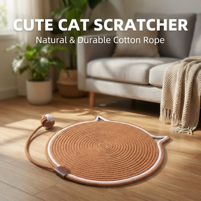 XMSJ Katzen-Kratzmatte aus Sisal in Braun - Bild 1