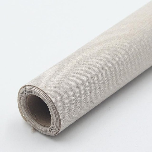 Selbstklebende Leinenstofftapete von beautybaby in Beige, Vintage Hanfstoff für Bastelarbeiten und Dekoration, Breite: 145 cm, Länge: 50 cm - Bild 1