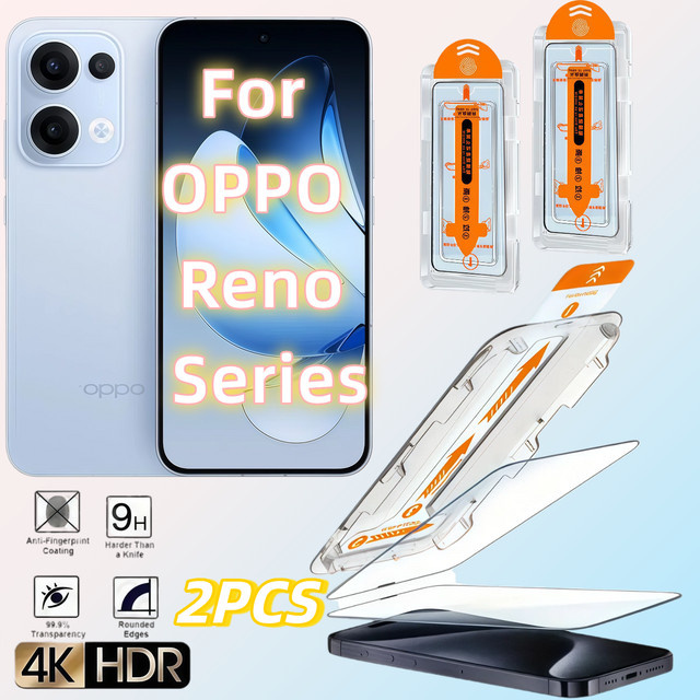 2 Stück gehärtetes Glas Displayschutz für OPPO Reno Serie, transparent - Bild 1