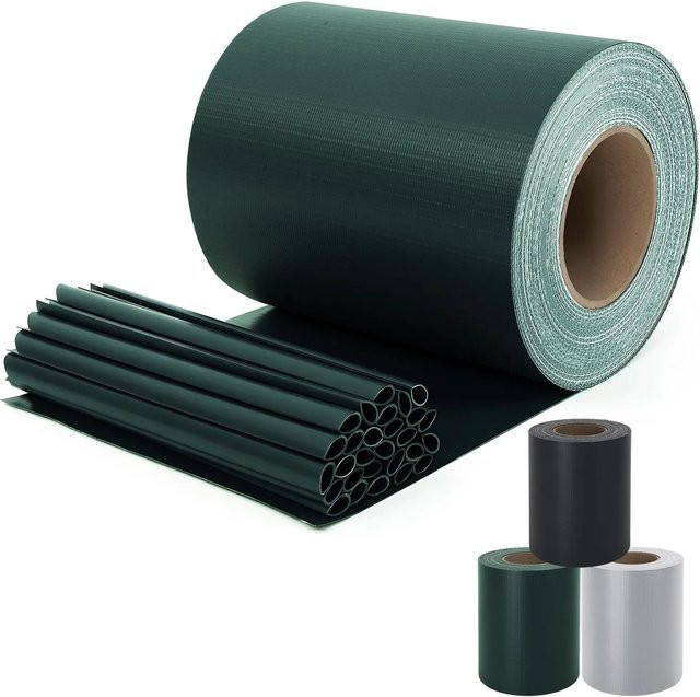 Sekey PVC Sichtschutzstreifen für Doppelstabmatten, blickdicht, Grün, 35 m - Bild 1