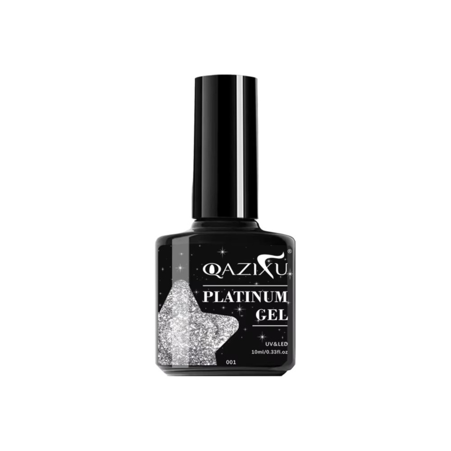 QAZIXU Nagelgel, Silber Glitter, 10 ml - Bild 4