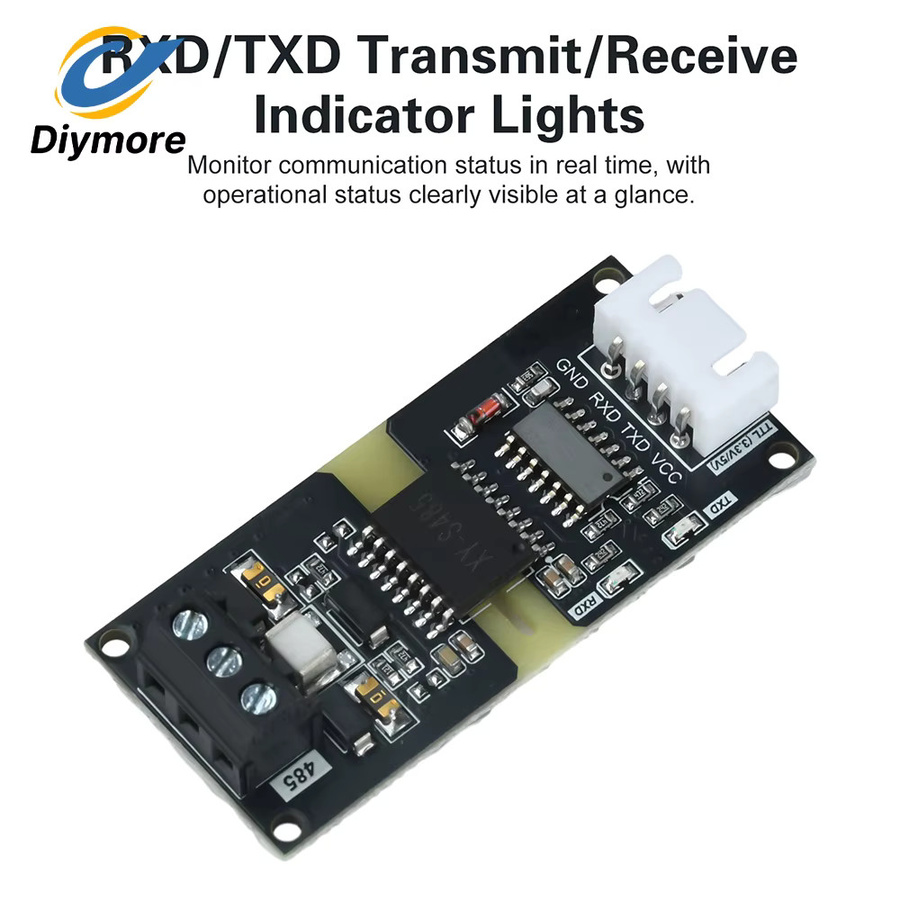 diymore Isoliertes TTL zu RS485 Konverter-Modul mit automatischer Datenflusskontrolle, DC 3-5,5V, Schwarz - Bild 3