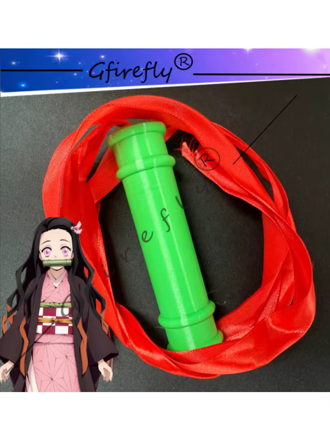 Kamado Nezuko Bambusrohr-Requisite, Cosplay-Zubehör, Kunststoff, Grün - Bild 5