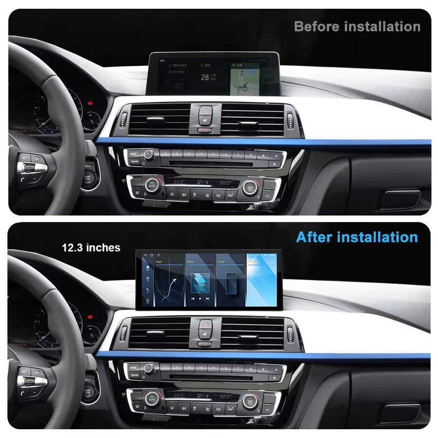 KJ-NAVI Android 14 Multimedia Autoradio mit Carplay für BMW 3er und 4er Serie F30 F31 F32 F33 F34 F36 (2013-2019) NBT EVO System, Schwarz - Bild 3