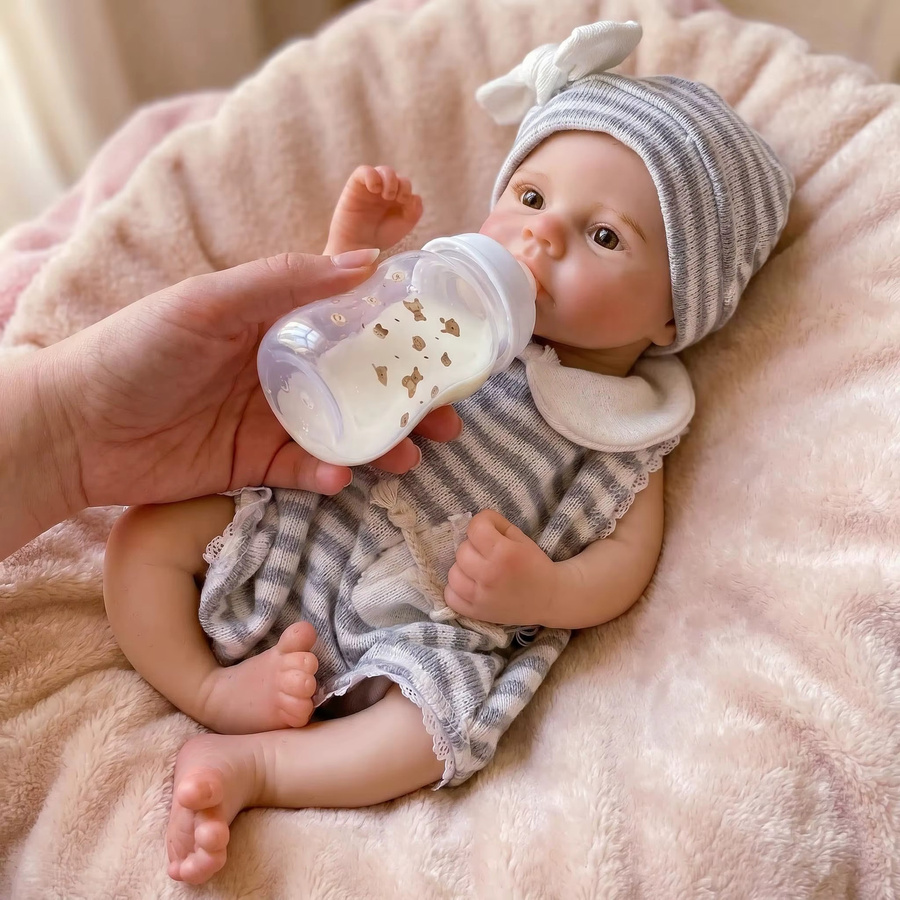 NPK Loulou Kunstpuppe Baby Junge, Silikon, 12 Zoll - Bild 2