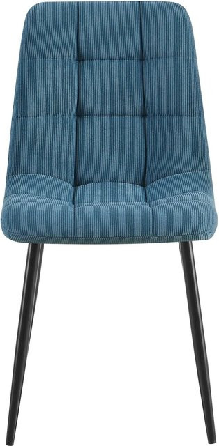 2er Set Esszimmerstühle DELUKE FANOR in Blau mit Cord-Bezug, B/T/H: 45 x 55 x 84 cm - Bild 1