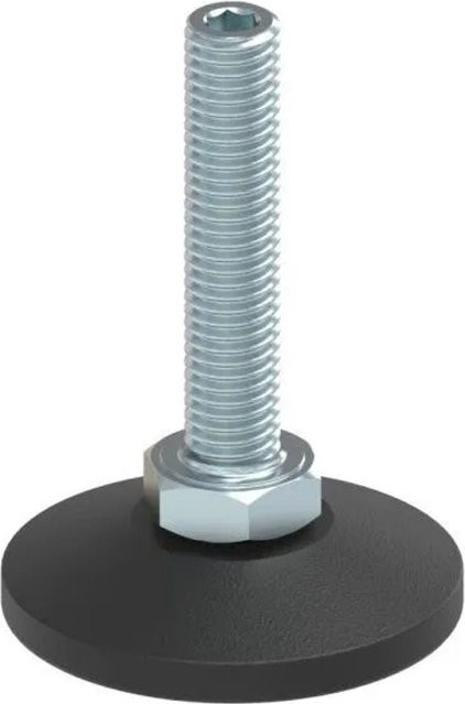 FeNau Stellfuß aus verzinktem Stahl in Silber mit Innensechskant, M10x50 mm, Fuß-Ø 48 mm - Bild 1
