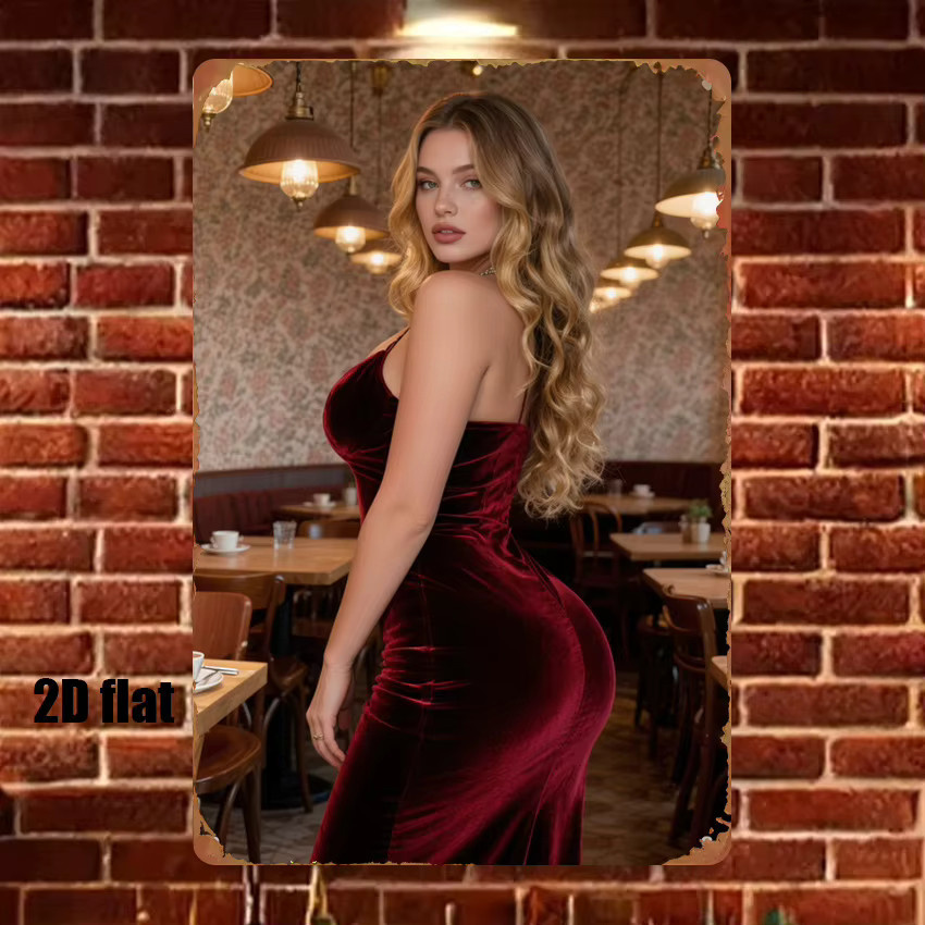 Design Toscano Retro Diner Metallschild Wanddekoration Mehrfarbig B: 20,32 cm, H: 30,48 cm - Bild 1