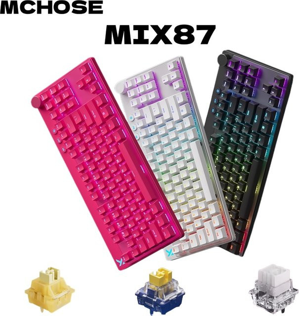 MCHOSE MIX87 Magnetische Hall-Effect Gaming-Tastatur mit niedriger Latenz in Weiß - Bild 1