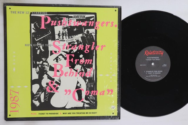 Pushtwangers Strangler From Behind 12-Zoll Vinyl LP Rock Album von Relativity aus dem Jahr 1986 gebraucht - Bild 1