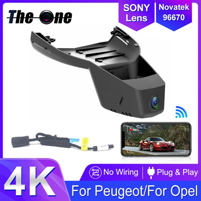 HESHECAM 4K UHD Dashcam mit WiFi für Peugeot 408 408GT PHEV und Opel Astra L Astra-e 2024 2025 in Schwarz im OEM-Stil - Bild 1