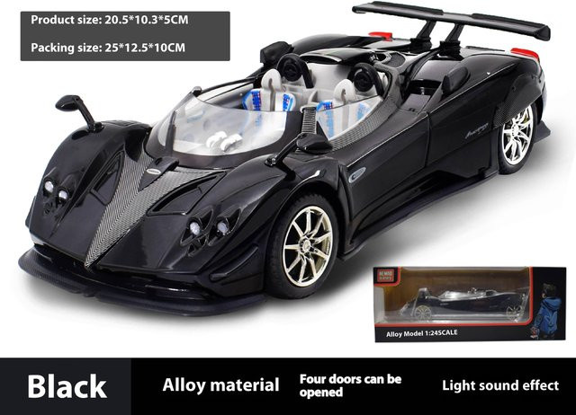 Linyi toy car Zonda Super-Sportwagen, Modellauto, 1:24, Metall, mit Licht und Geräusch, ab 14 Jahren - Bild 1