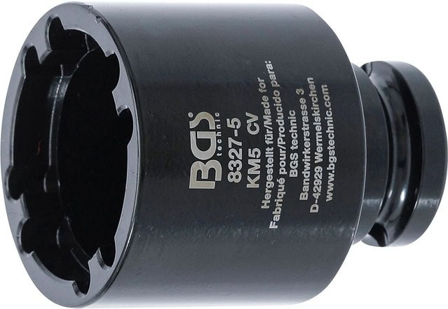 BGS Nutmutternschlüssel KM5 8327 für innen liegende Zapfen, 1/2 Zoll, Chrome Vanadium, Schwarz - Bild 1