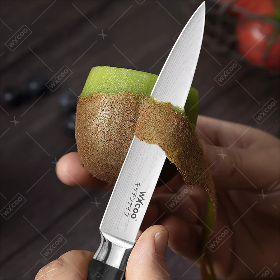 WXCOO Damaskus Küchenbeil Cleaver in Silber zum Schneiden von Fleisch und Obst - Bild 4