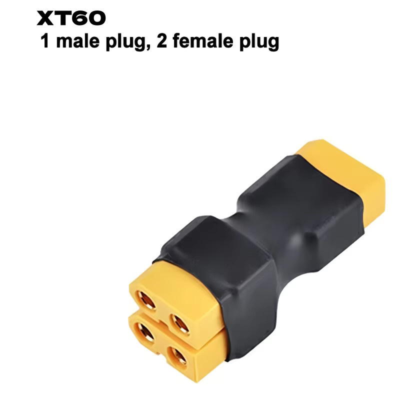 EVANOVM XT60 1-zu-2 Paralleladapter für Lithium-Akkus mit männlichen und weiblichen XT60/T-Steckern zur Parallelverbindung - Bild 1