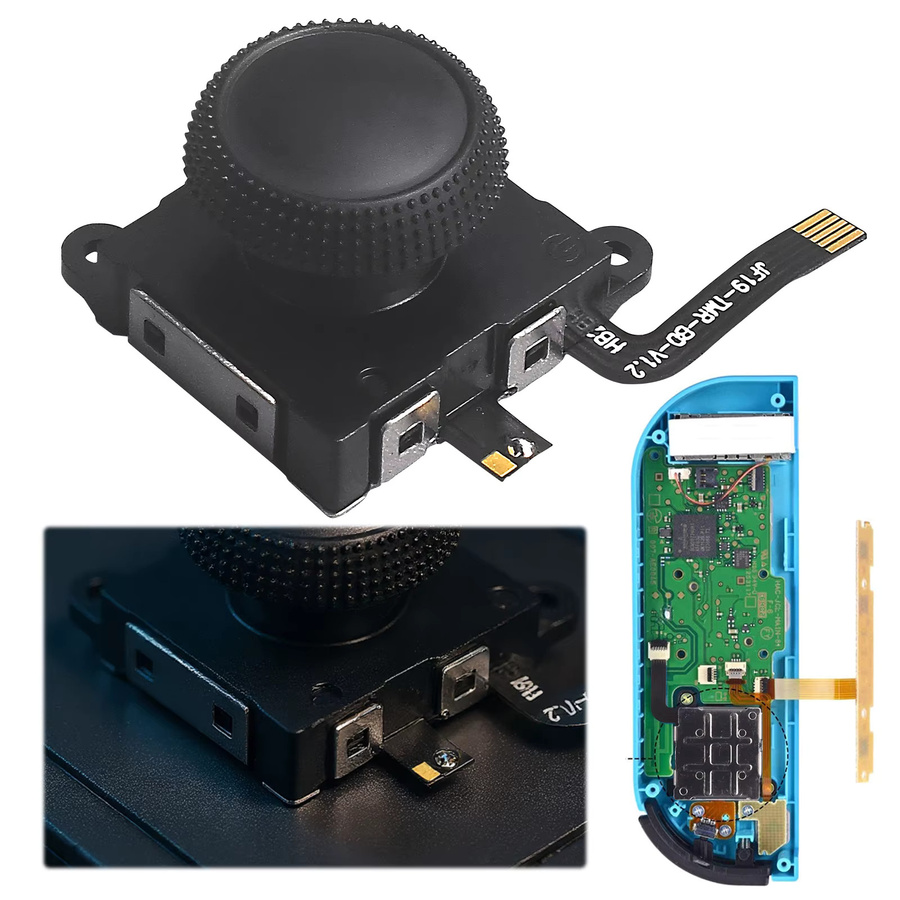 ALLOYSEED Hall-Sensor-Joystick als JoyCon-Ersatz für Nintendo Switch, OLED und Lite, TMR Elektromagnetischer Daumenstick ohne Drift-Effekt, Schwarz - Bild 5
