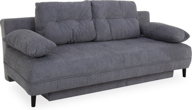 Schlafsofa HARPER JAEN in Grau mit Schlaffunktion und Stoffbezug, B/T/H: 206 x 140 x 54 cm - Bild 1