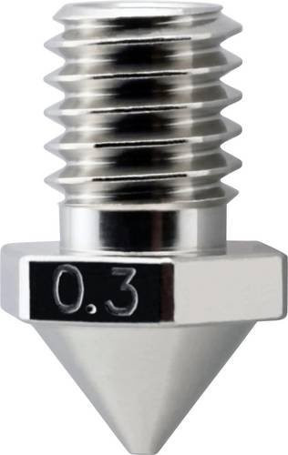 Micro-Swiss 3D Drucker Düse für FlashForge Guider 3 und Guider 3 Plus, 0.3mm, Messing beschichtet, Verschleißfest, Silber - Bild 1
