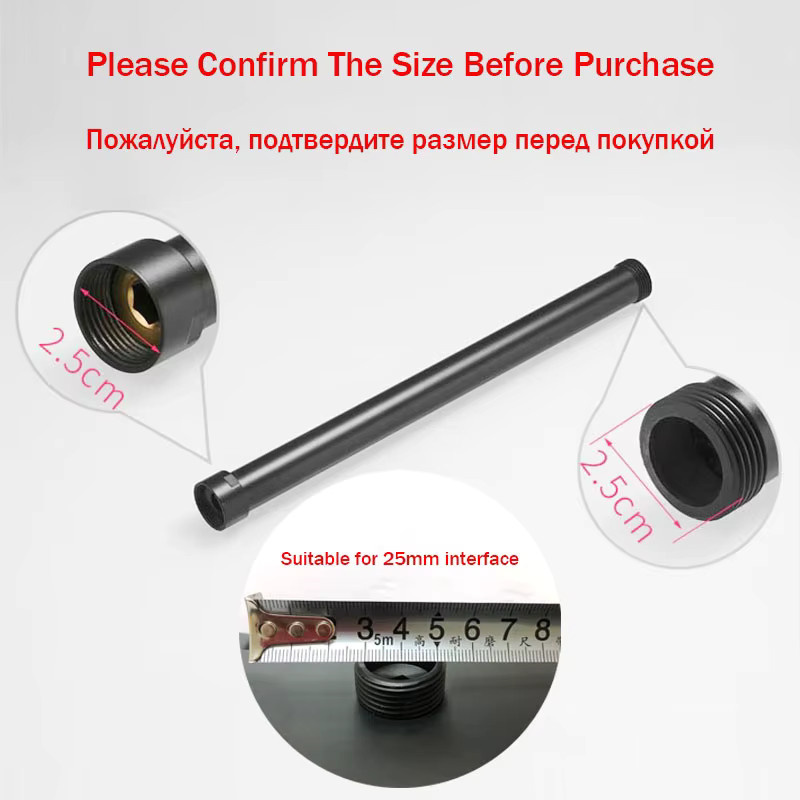 WJNMONE Duschverlängerung für Duschsysteme und Badewannen, 30 cm, Schwarz Grau Weiß Silber Matt - Bild 2