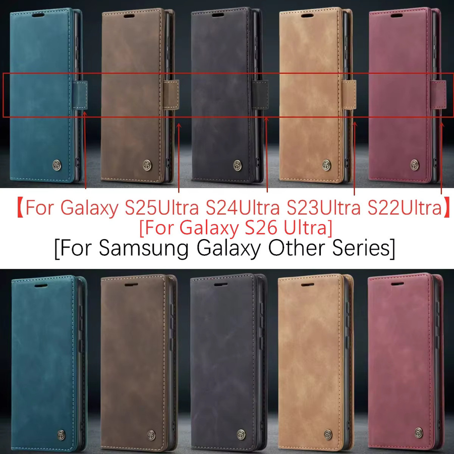 Rote Flip-Lederhülle als Brieftaschen-Cover für Samsung Galaxy S25 S26 Ultra S24 Ultra S23 FE S22 S21 S20 Plus A17 A16 A36 A56 A15 A55 A35 - Bild 6