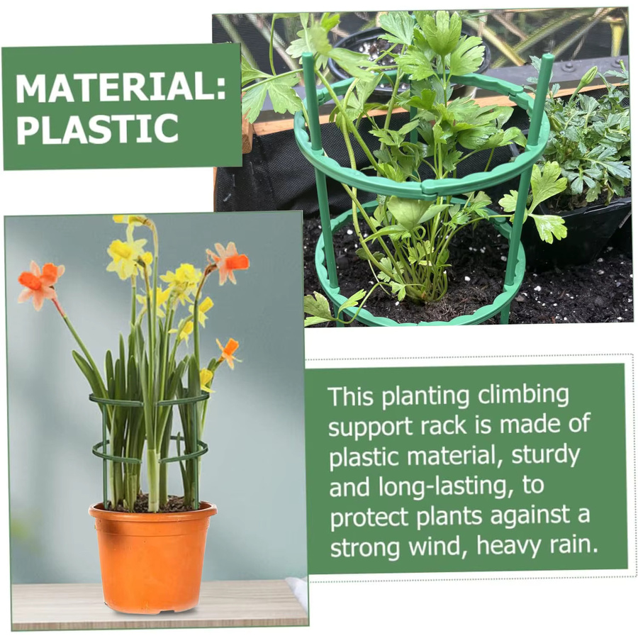 Grünes Pflanzenstützset aus Kunststoff für Blumen und Gewächshäuser, 4 oder 8 Stück, Höhe: 24,0 cm, Breite: 14,0 cm - Bild 2