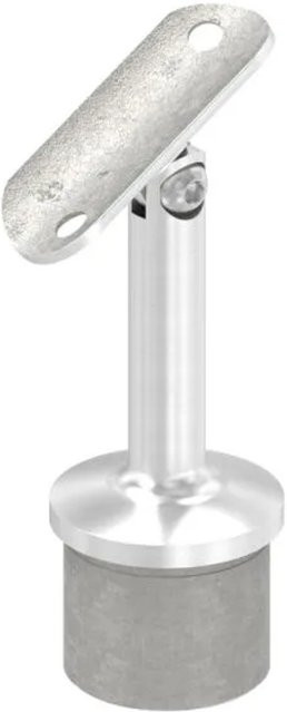 FeNau Handlaufstütze aus Edelstahl in Silber für Ø 42,4 mm Rohre mit Gelenk und Halteplatte - Bild 1