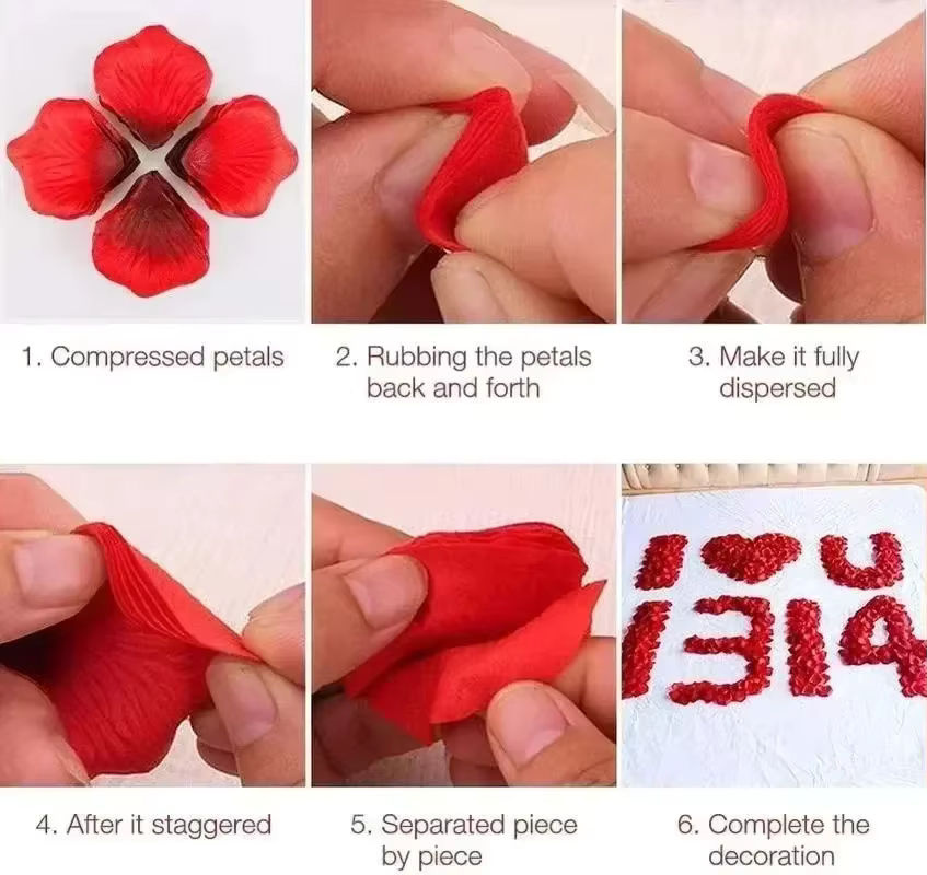 Mehrfarbige künstliche Rosenblätter aus Seide für deine Dekoration bei Hochzeiten, Valentinstag oder Feierlichkeiten - Bild 4