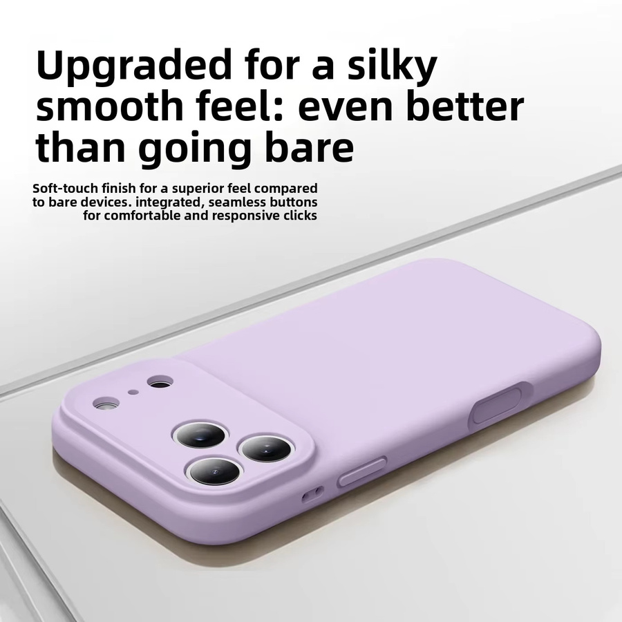 Bonbonfarbene Flüssigsilikon-Handyhülle für Apple iPhone 17, 16, 15, 14, 13 Pro Max mit Kameraobjektivschutz in Multicolour, Green und Purple - Bild 2