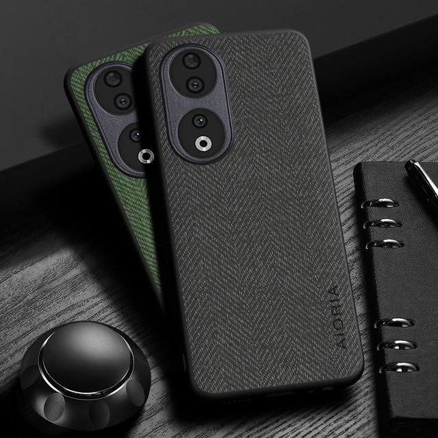 Lederhülle mit Holzmaserung für Huawei Honor 90 Lite und Honor 70 in Orange - Bild 1