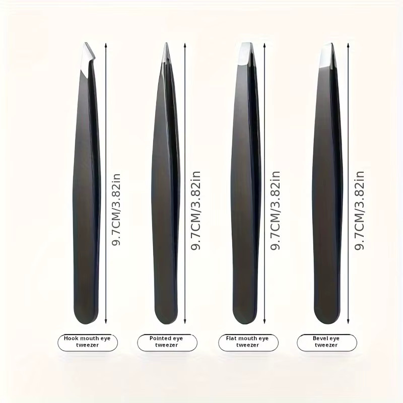 Ouriner Pinzetten-Set, 4-teilig, Schwarz, Edelstahl, Damen - Bild 4