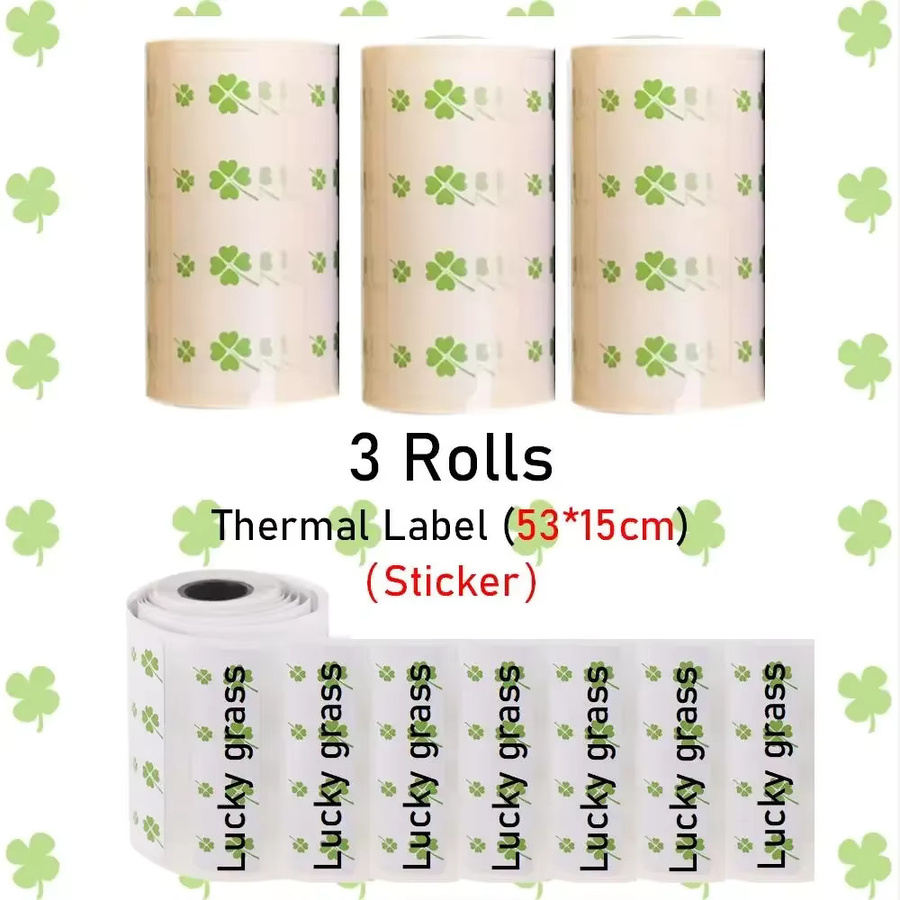 Buntes Thermoetikett Papier für tragbare Mini-Drucker, weiß und gelb, B: 57 mm, BPA-frei - Bild 1