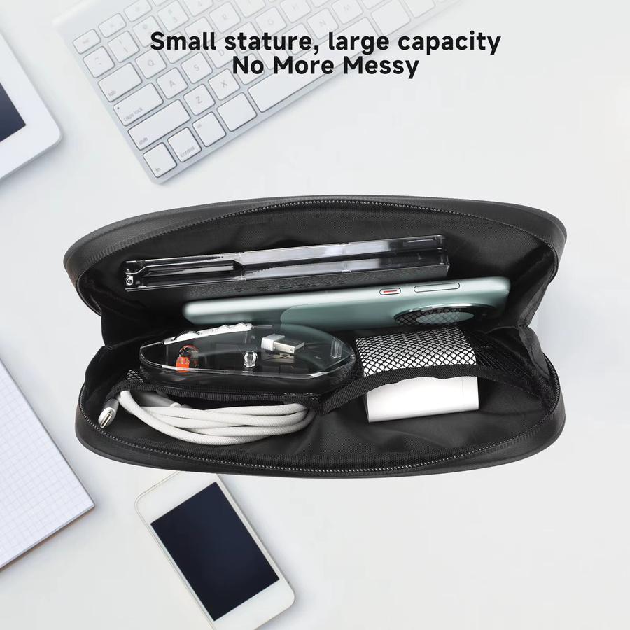 JOMAA Tastaturtasche in Schwarz mit Netztasche für faltbare Tastaturen und Zubehör - Bild 3