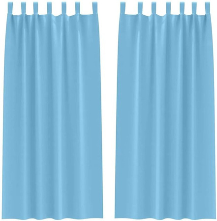 vidaXL Verdunkelungsvorhänge mit Ringen aus Polyester in Himmelblau, thermoisolierend
