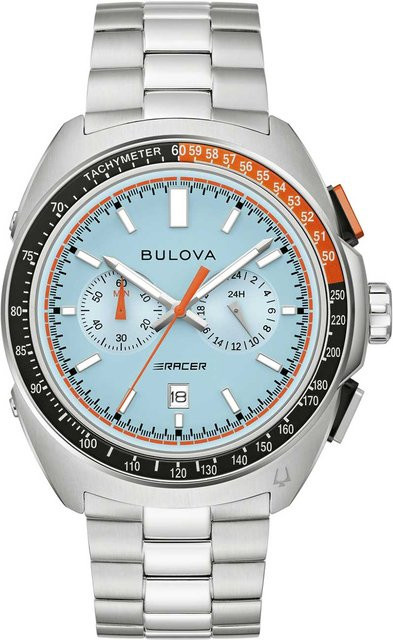 Bulova Chronograph Herrenuhr, Quarz, Edelstahl, Blau, 42 mm, 10 ATM - Bild 1