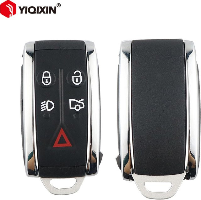 YIQIXIN Ersatzgehäuse für Jaguar Autoschlüssel mit 5 Tasten in Schwarz für Modelle X-Type, S-Type, XF, XK, XJ, XE, XJL (Baujahre 2007 bis 2012) - Bild 1
