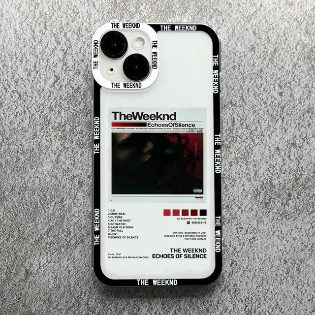 Stoßfeste Handyhülle mit The Weeknd Minimalistisches Poster Design für Apple iPhone 16 15 14 13 12 11 Pro Max Mini X XS XR 7 Plus in Weiß - Bild 1